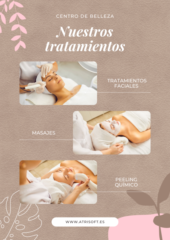 Flyer Vertical Tratamientos de Belleza Minimalista Beige